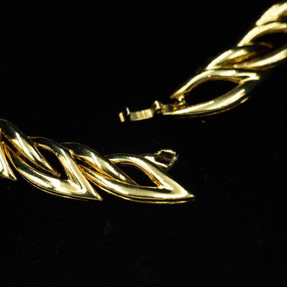 Stylized Open Leaf Shape Link Choker - Jntdlf1 - image 4